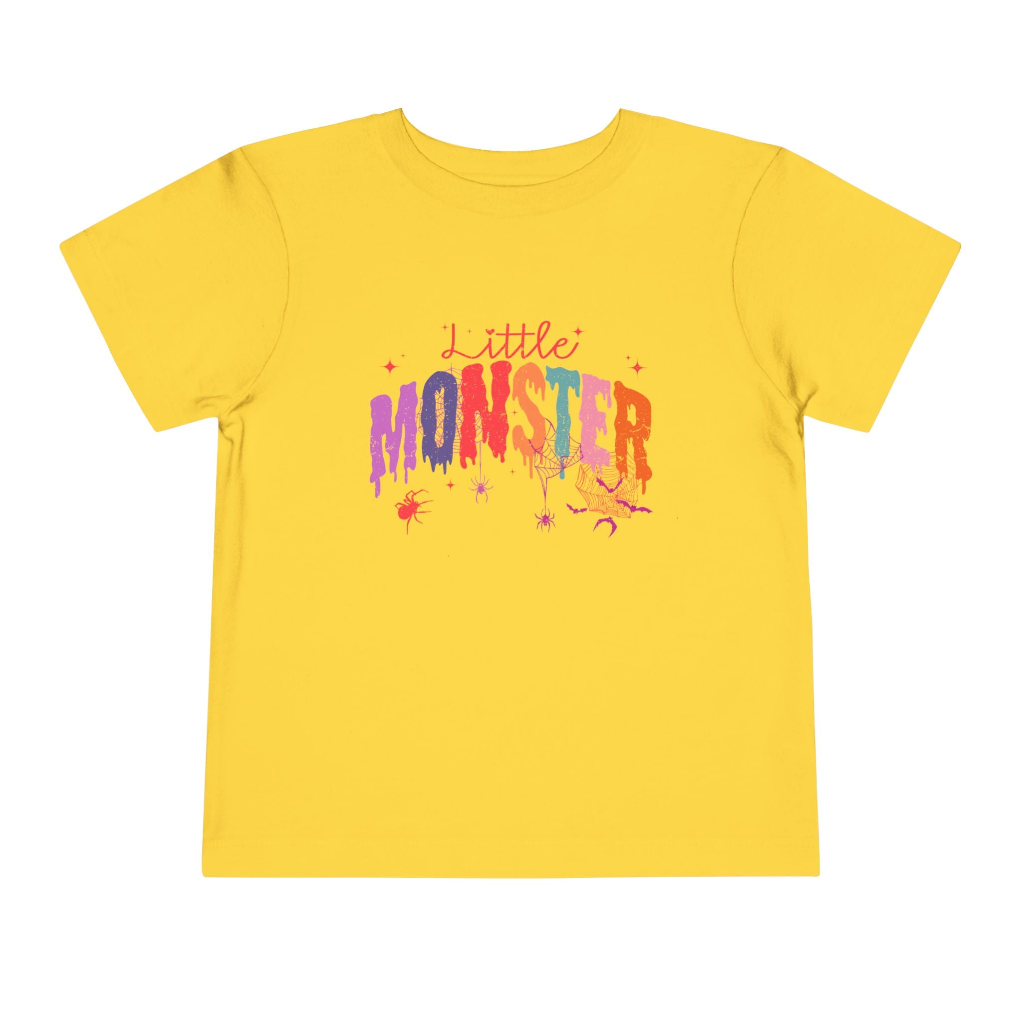 Toddler "Little Monster" Short Sleeve Tee in Reds and Pinks