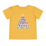 "Joy Peace Love" Toddler Christmas Tee - Holiday Penguin Shirt, Soft Cotton T-Shirt