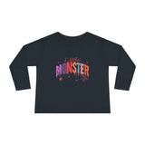 Toddler "Little Monster" Long Sleeve Tee in Reds and Pinks