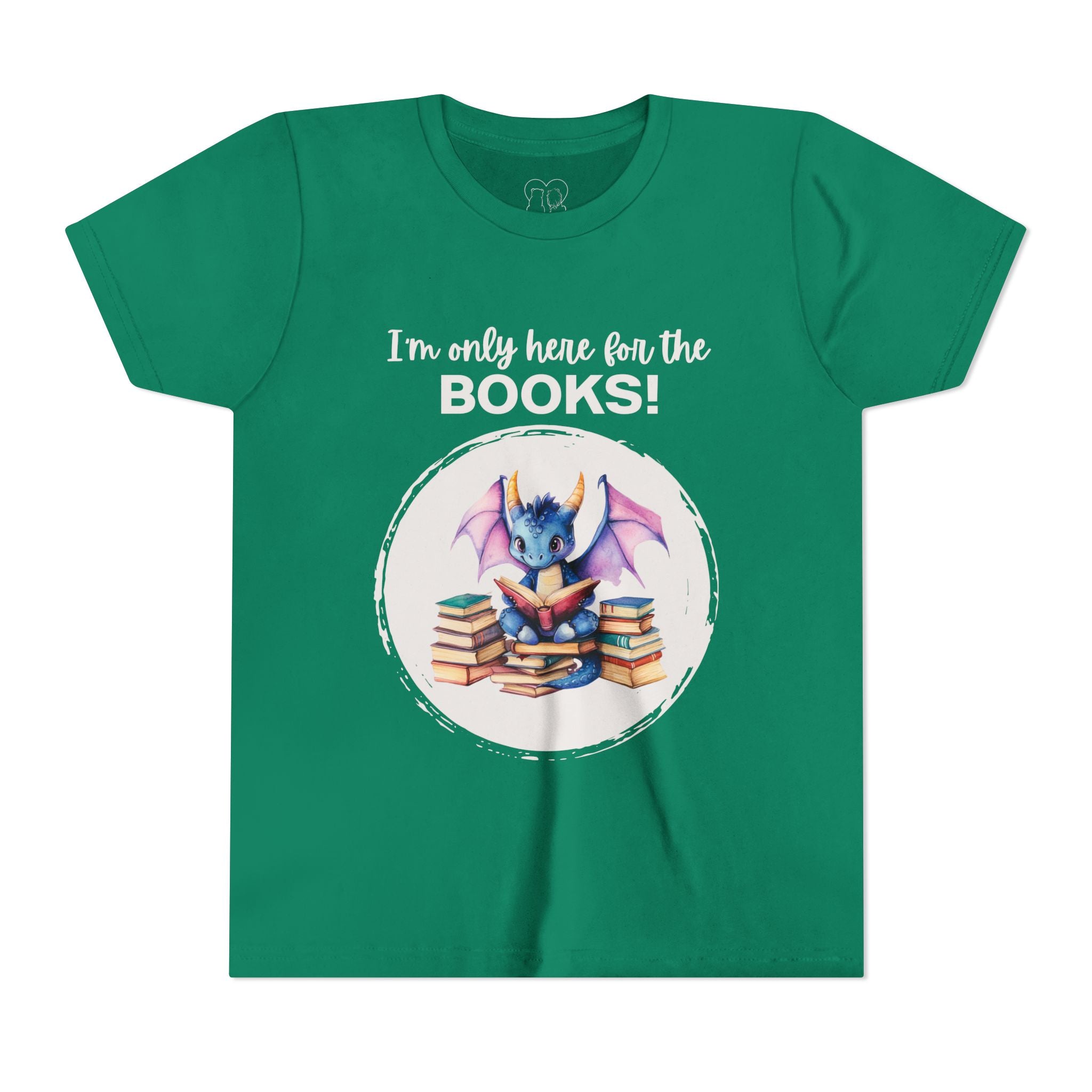 Kids "Here for the Books" Short Sleeve Tee