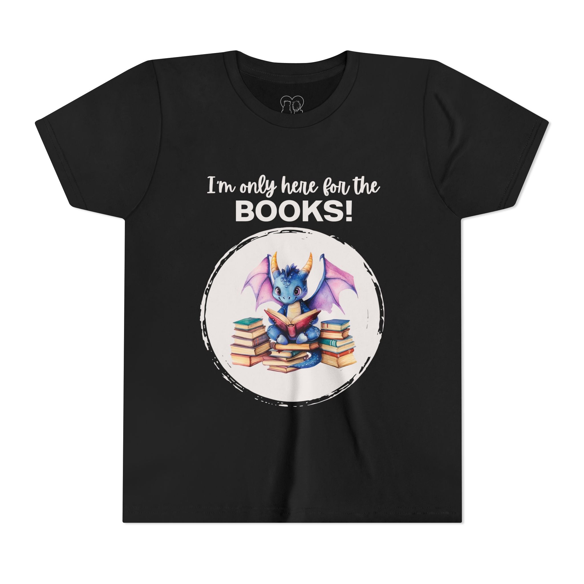 Kids "Here for the Books" Short Sleeve Tee