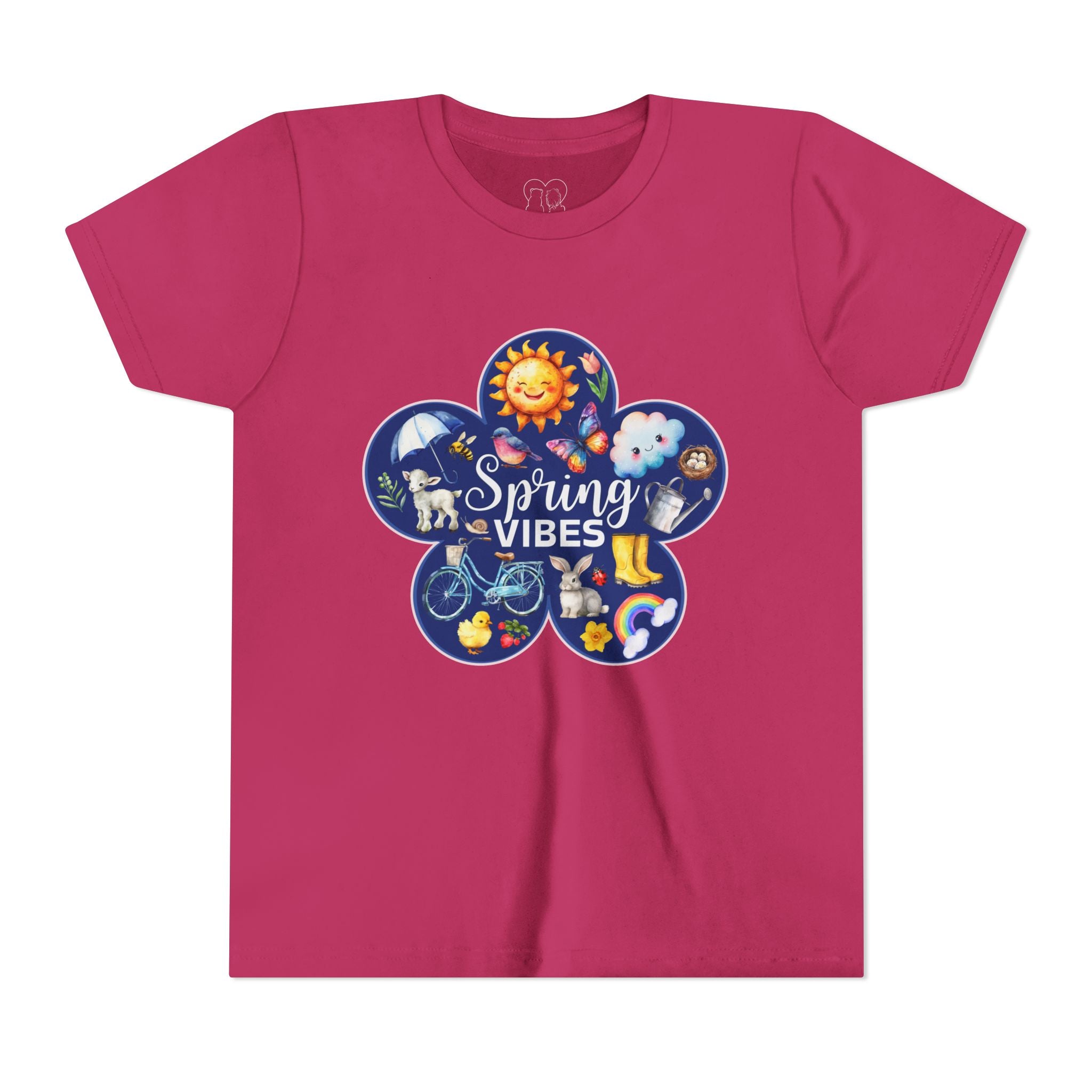 Kids "Spring Vibes" Blue Bloom Short Sleeve Tee
