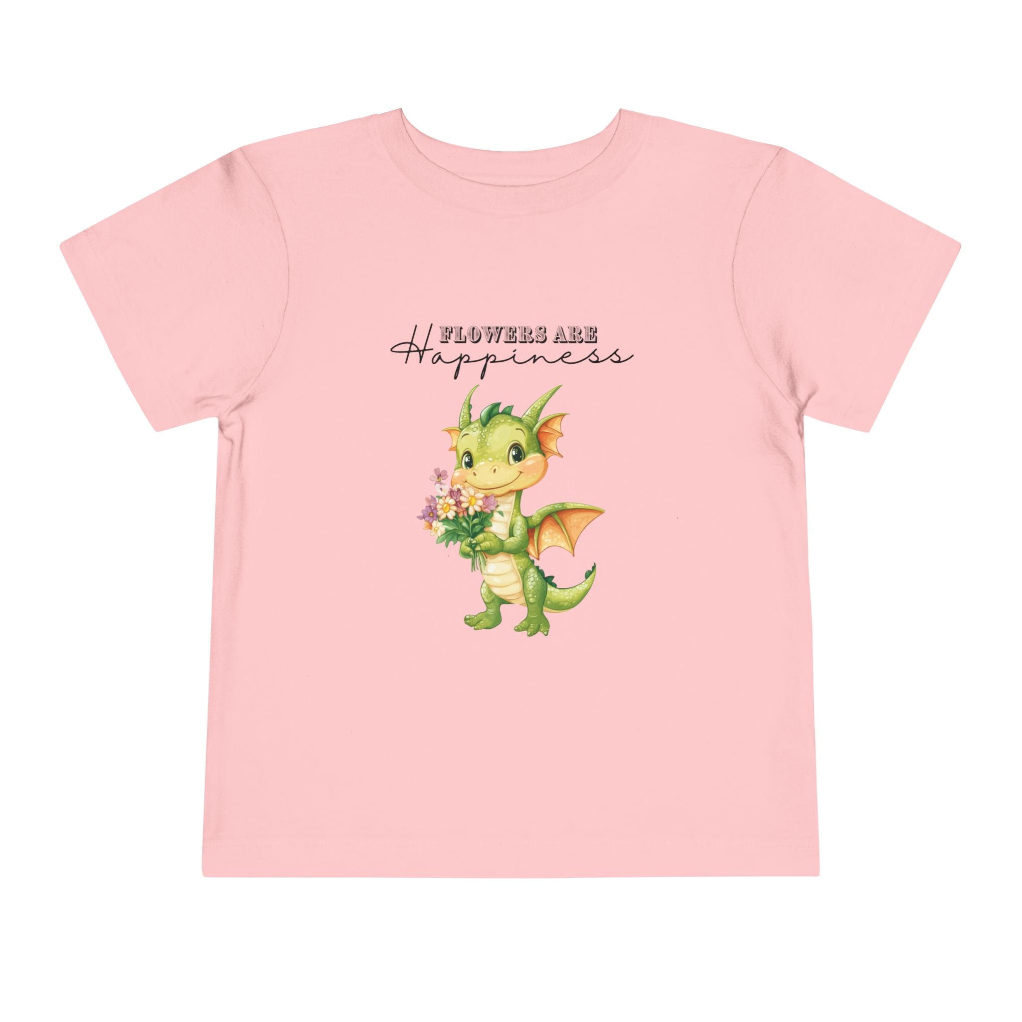 Toddler "Flowers are Happiness" DRAGO Unisex Short Sleeve Tee