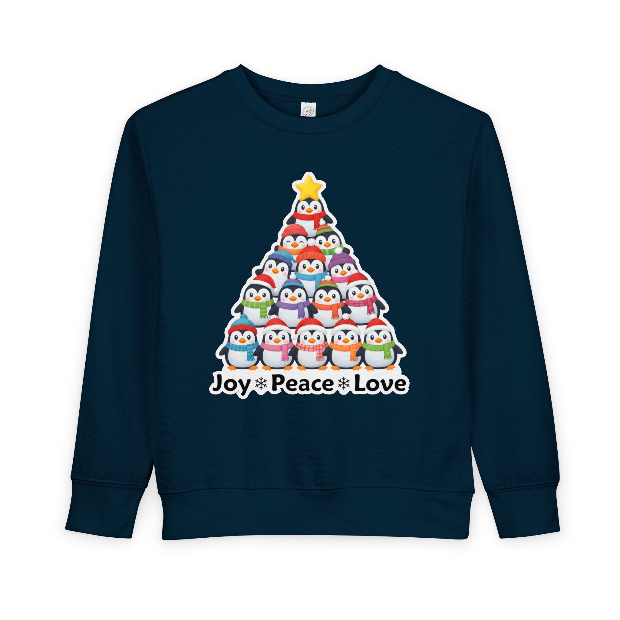 "Joy Peace Love" Toddler Christmas Sweatshirt - Cozy Kids Winter Wear, Soft Cotton Blend Crewneck