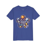 Kids "Spring Vibes" Purple Bloom Unisex Short Sleeve Tee