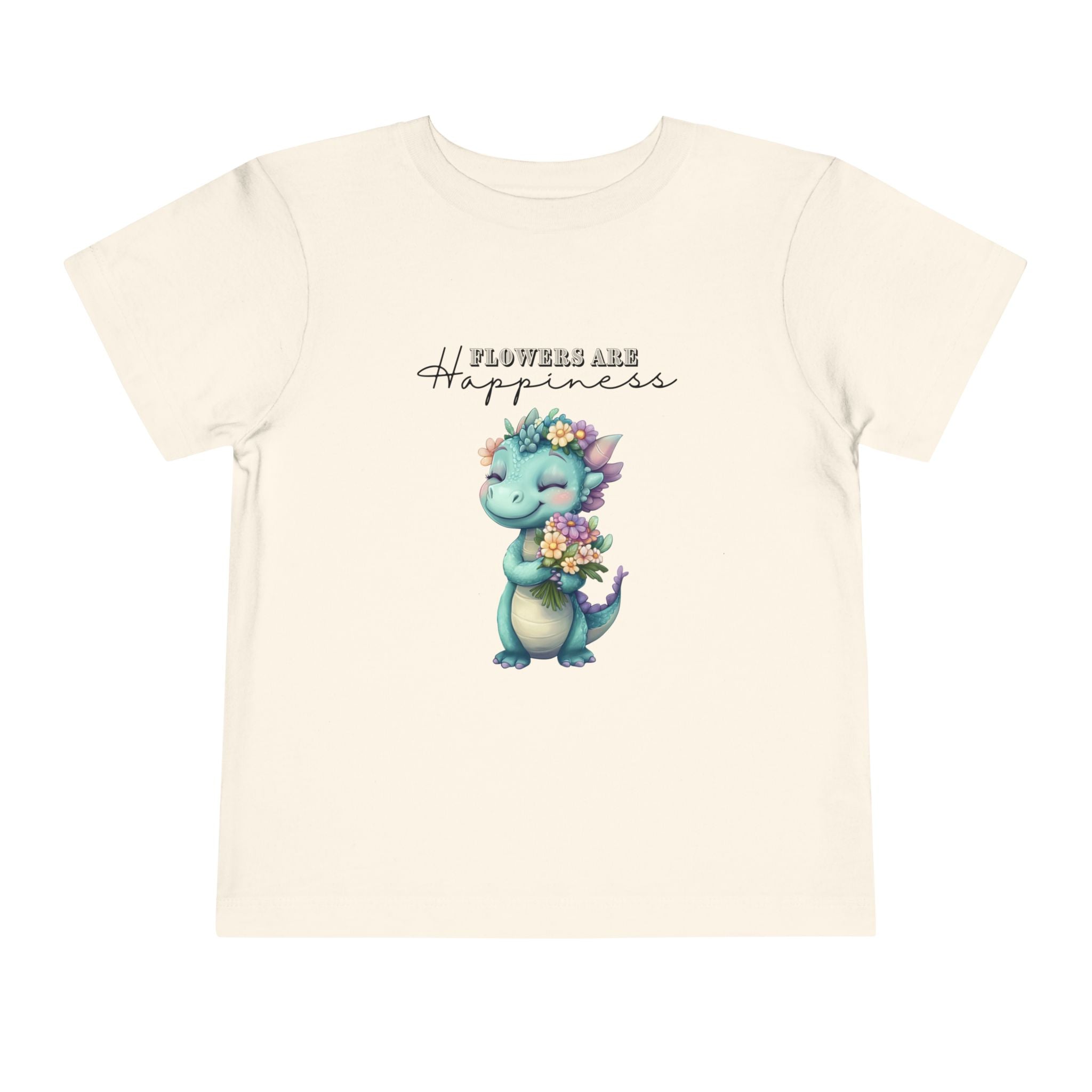 Toddler "Flowers are Happiness" DINA Unisex Short Sleeve Tee