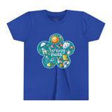 Kids "Spring Vibes" Teal Blossom Unisex Short Sleeve Tee