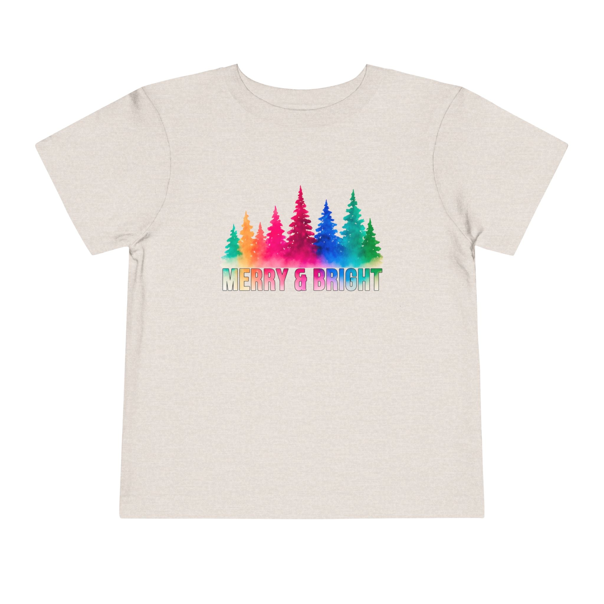Bold "Merry & Bright" Toddler Short Sleeve Tee