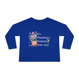 Toddler "Sow Joy" Flower Pot Unisex Long Sleeve Tee