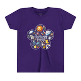 Kids "Spring Vibes" Purple Bloom Unisex Short Sleeve Tee