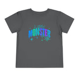 Toddler "Little Monster" Halloween Short Sleeve Tee in Blues and Greens