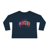 Toddler "Little Monster" Long Sleeve Tee in Reds and Pinks