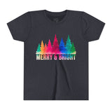 Bold "Merry & Bright" Kids Short Sleeve Tee