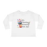 Toddler "Sow Joy" Flower Pot Unisex Long Sleeve Tee