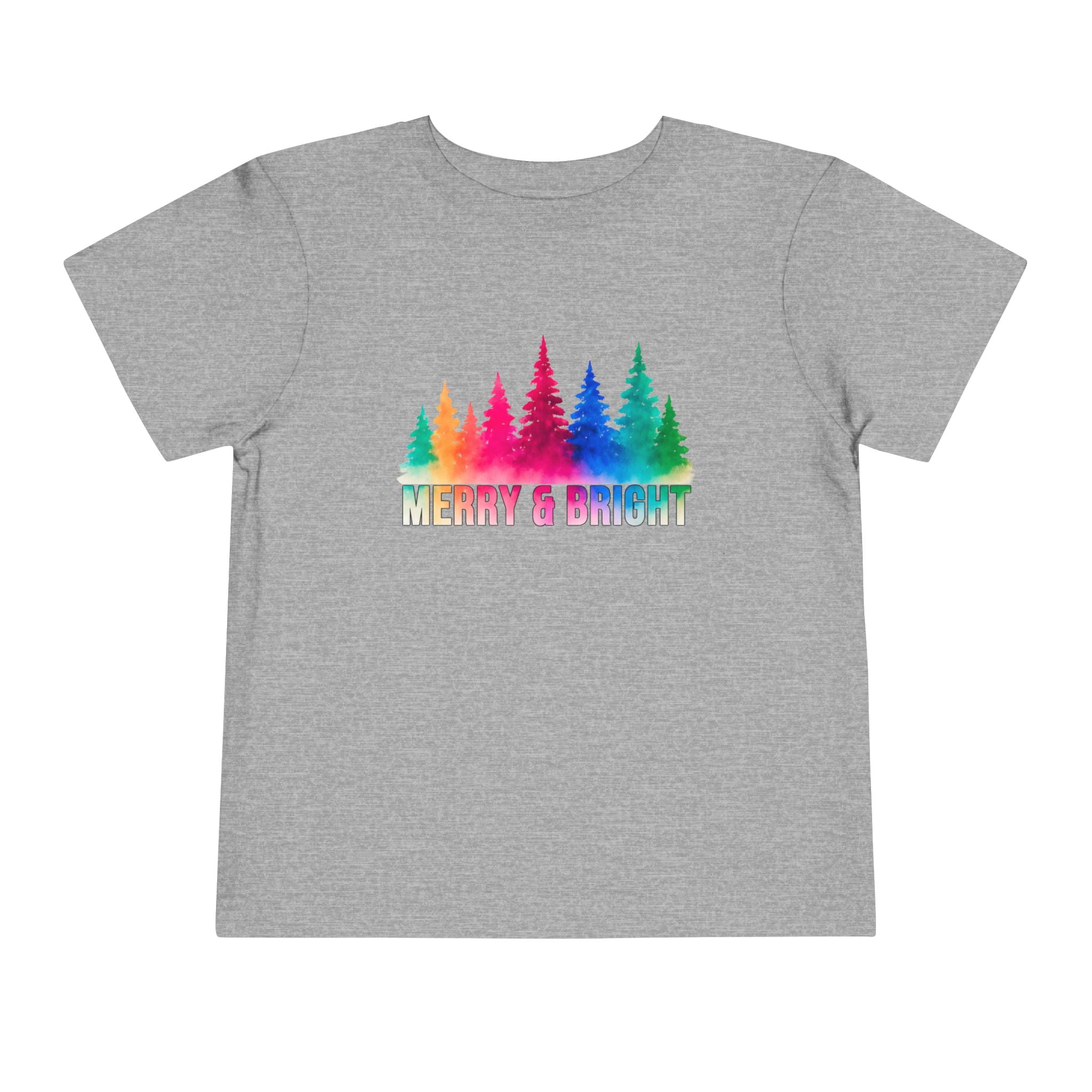 Bold "Merry & Bright" Toddler Short Sleeve Tee
