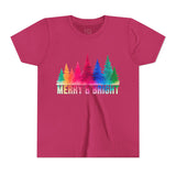 Bold "Merry & Bright" Kids Short Sleeve Tee
