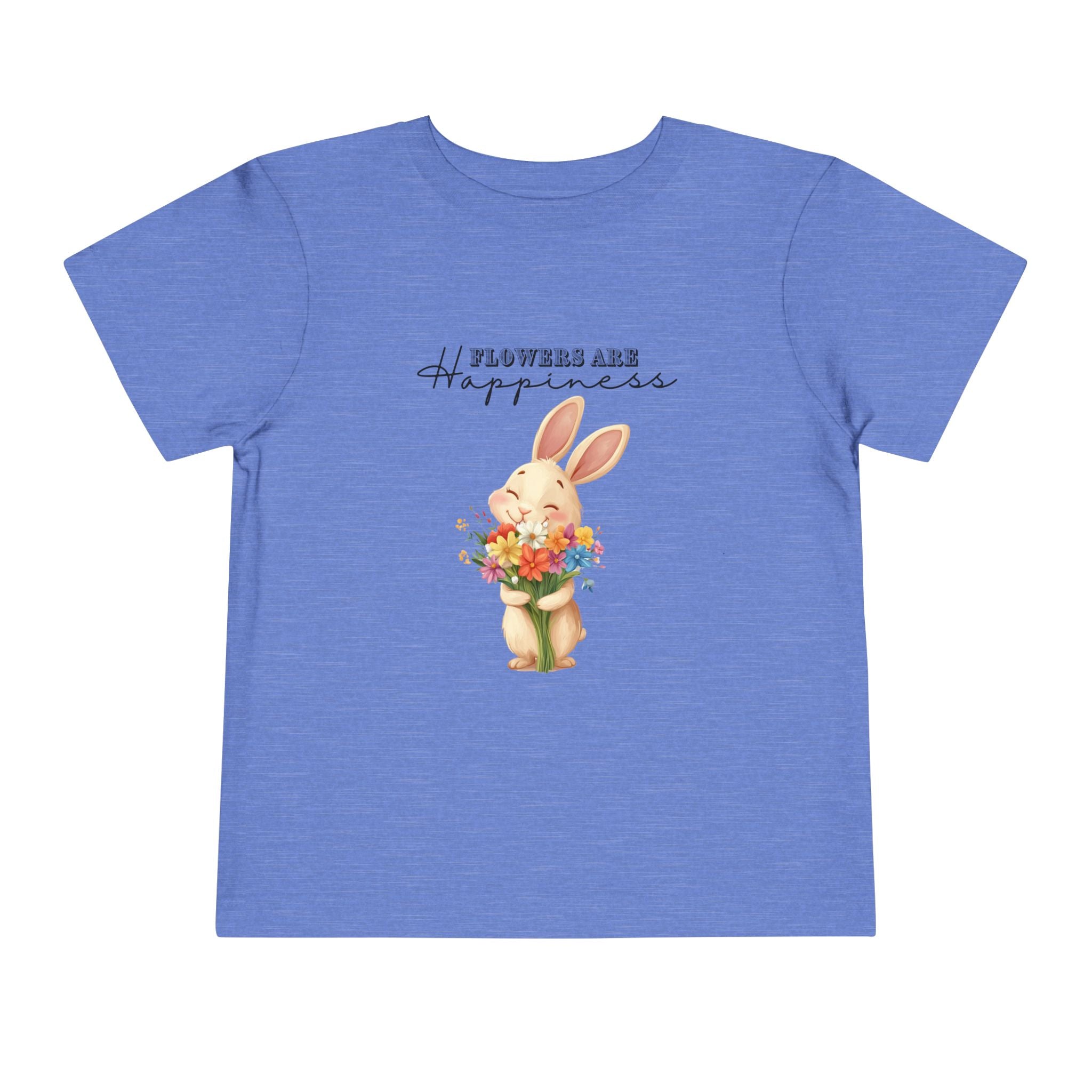 Toddler "Flowers are Happiness" VALENTINA Unisex Short Sleeve Tee