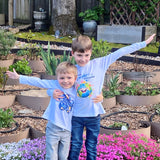 Kids "The Earth Laughs in Flowers" Long Sleeve Shirt (Sunny Hues)