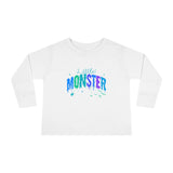 Toddler "Little Monster" Halloween Long Sleeve Tee in Blues and Greens