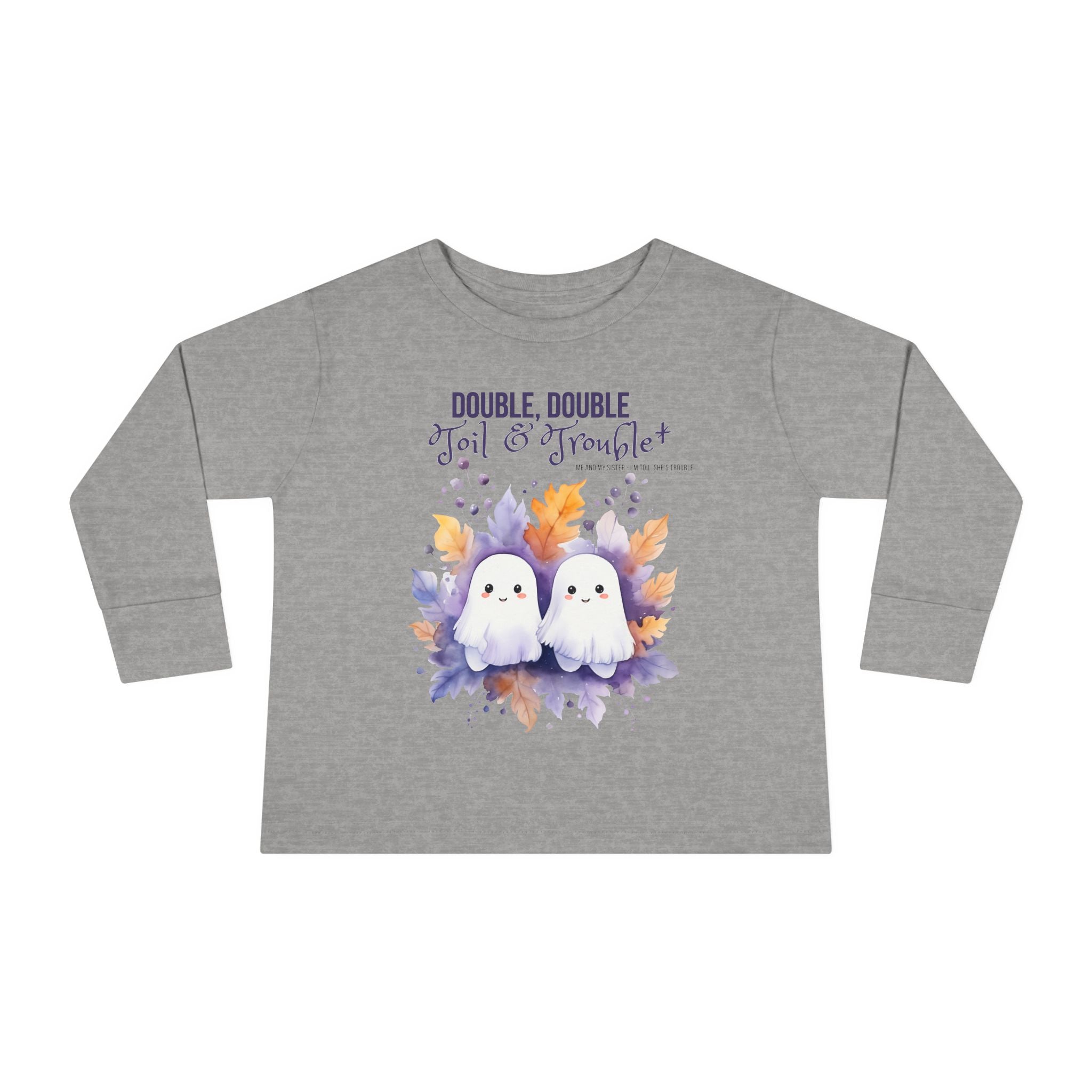 Toddler "Toil & Trouble" Sister Sibling Halloween Long Sleeve Tee