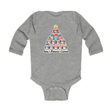 "Joy Peace Love" Baby Christmas Bodysuit - Soft Cotton Holiday Infant Clothing Long Sleeve