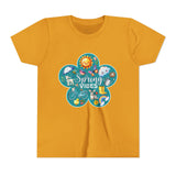 Kids "Spring Vibes" Teal Blossom Unisex Short Sleeve Tee