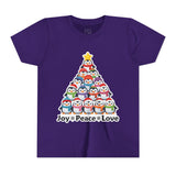 "Joy Peace Love" Kids Christmas Tee – Holiday Shirt, Penguin Graphic Tee