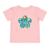 Toddler "Spring Vibes" Teal Bloom Short Sleeve Tee