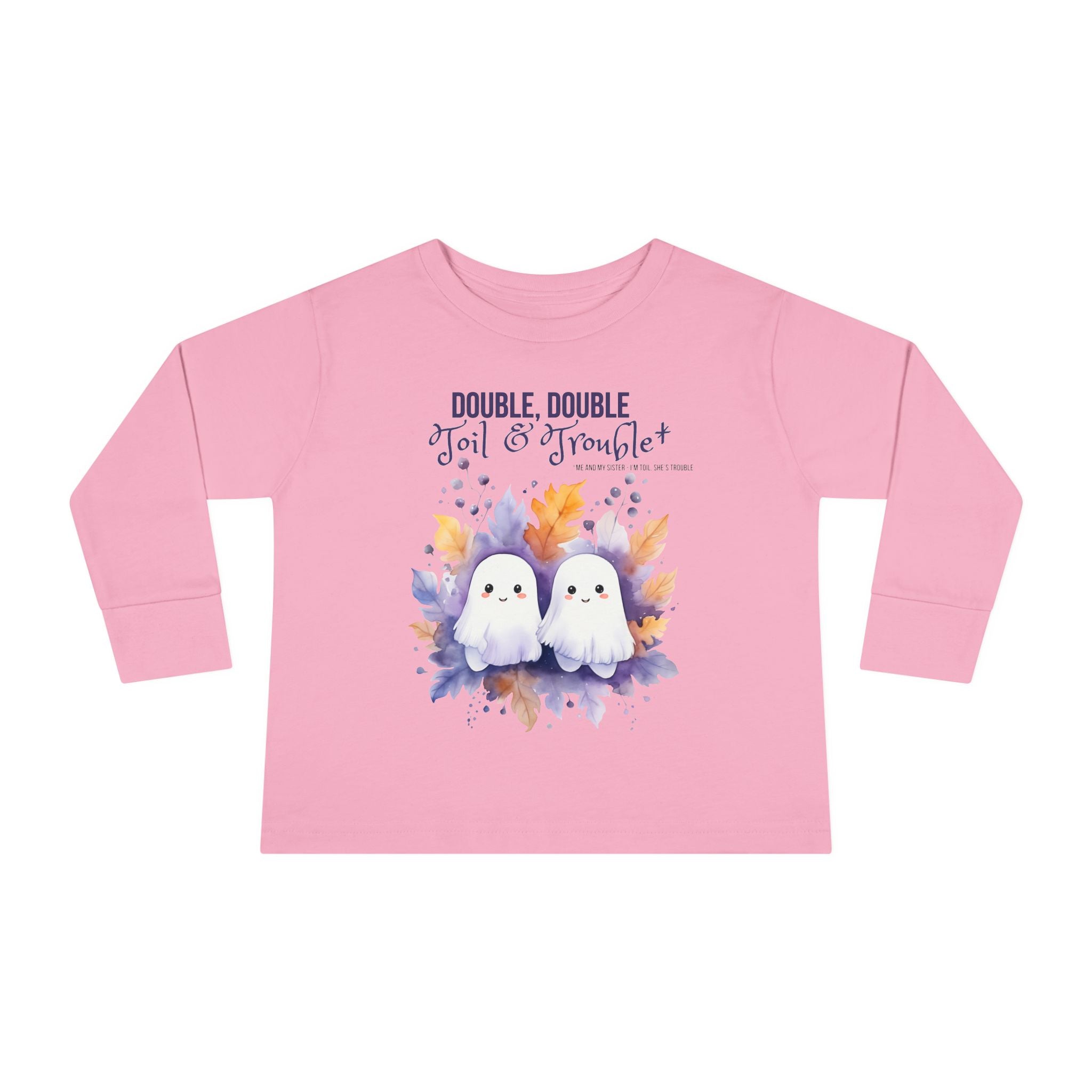 Toddler "Toil & Trouble" Sister Sibling Halloween Long Sleeve Tee