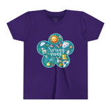 Kids "Spring Vibes" Teal Blossom Unisex Short Sleeve Tee