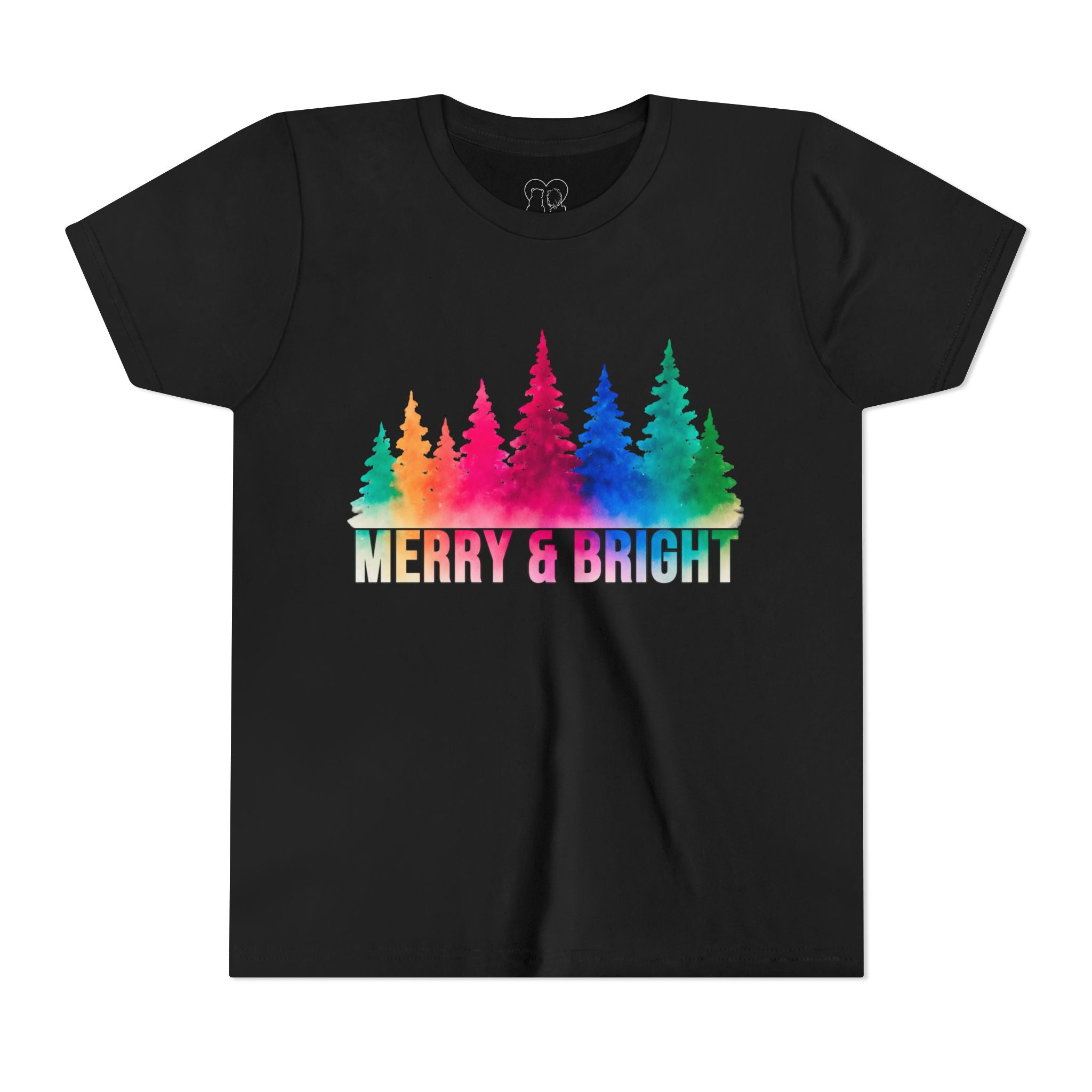 Bold "Merry & Bright" Kids Short Sleeve Tee