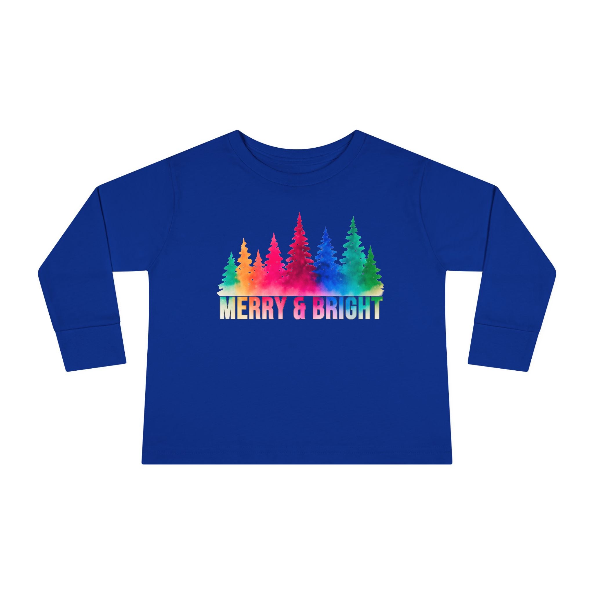 Bold "Merry & Bright" Toddler Long Sleeve Tee