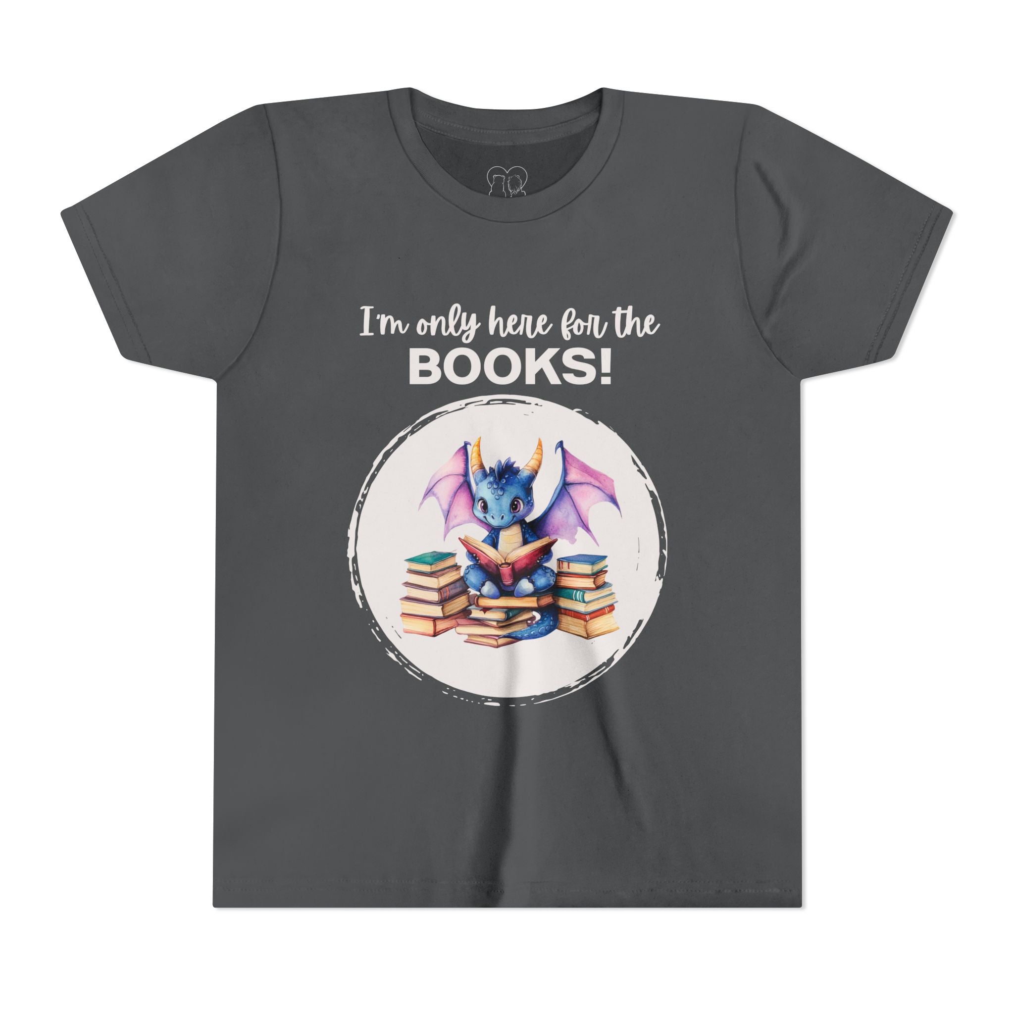 Kids "Here for the Books" Short Sleeve Tee