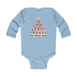"Joy Peace Love" Baby Christmas Bodysuit - Soft Cotton Holiday Infant Clothing Long Sleeve