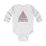 "Joy Peace Love" Baby Christmas Bodysuit - Soft Cotton Holiday Infant Clothing Long Sleeve