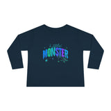 Toddler "Little Monster" Halloween Long Sleeve Tee in Blues and Greens