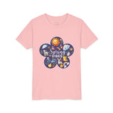 Kids "Spring Vibes" Purple Bloom Unisex Short Sleeve Tee
