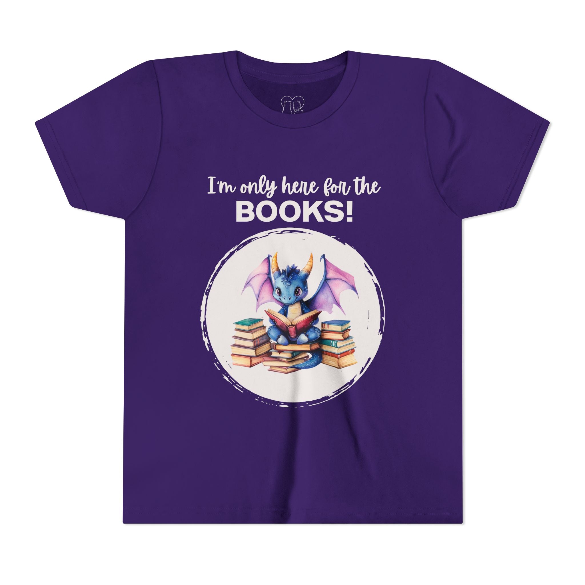Kids "Here for the Books" Short Sleeve Tee