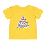 "Joy Peace Love" Toddler Christmas Tee - Holiday Penguin Shirt, Soft Cotton T-Shirt