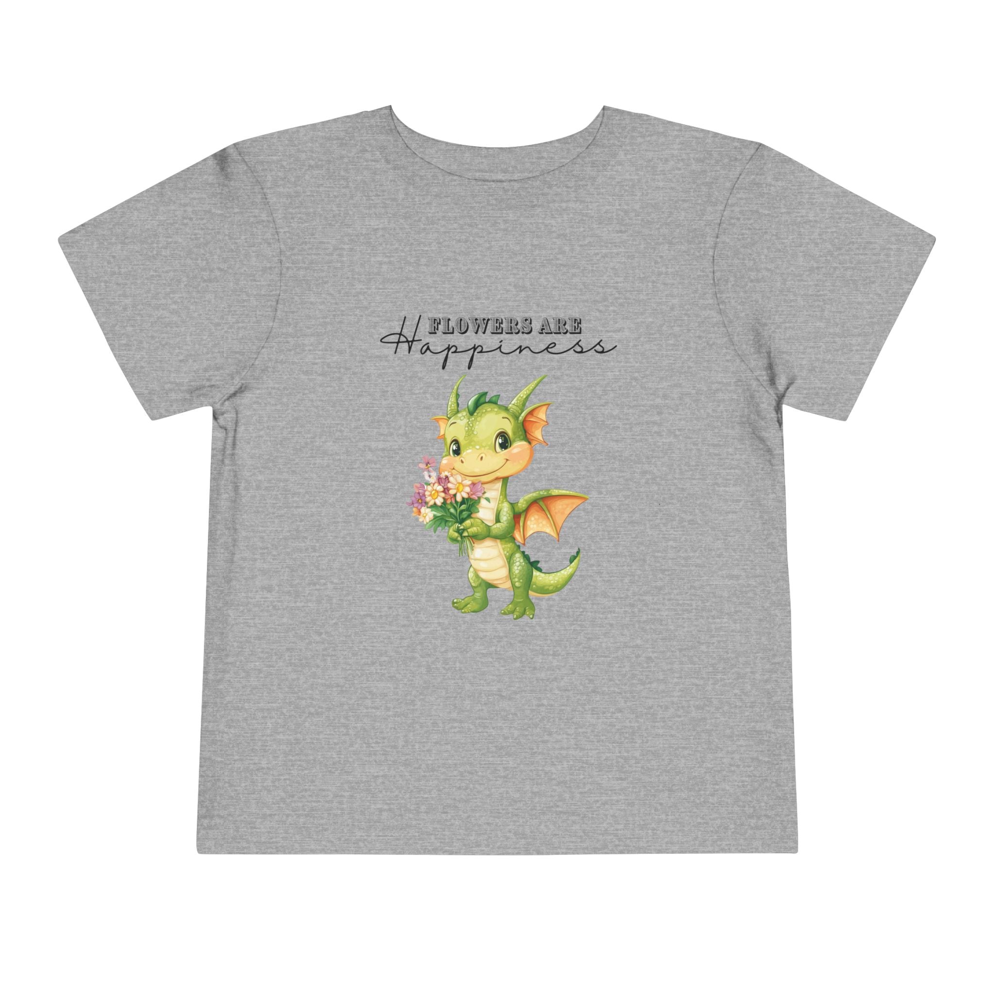 Toddler "Flowers are Happiness" DRAGO Unisex Short Sleeve Tee