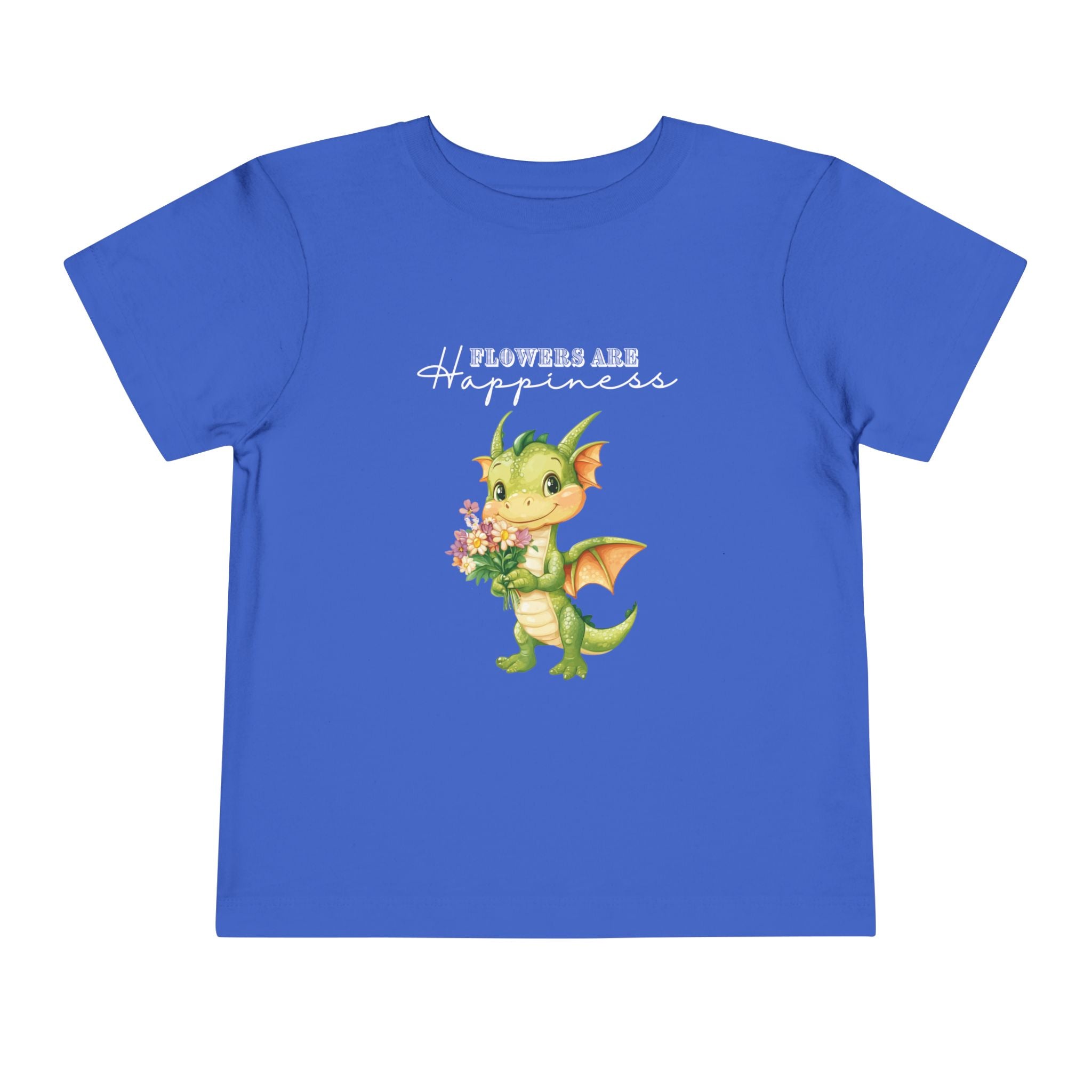Toddler "Flowers are Happiness" DRAGO Unisex Short Sleeve Tee
