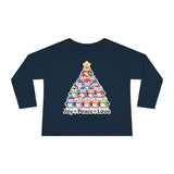 "Joy Peace Love" Toddler Christmas Shirt - Cozy Long Sleeve Holiday Tee With Penguin Design