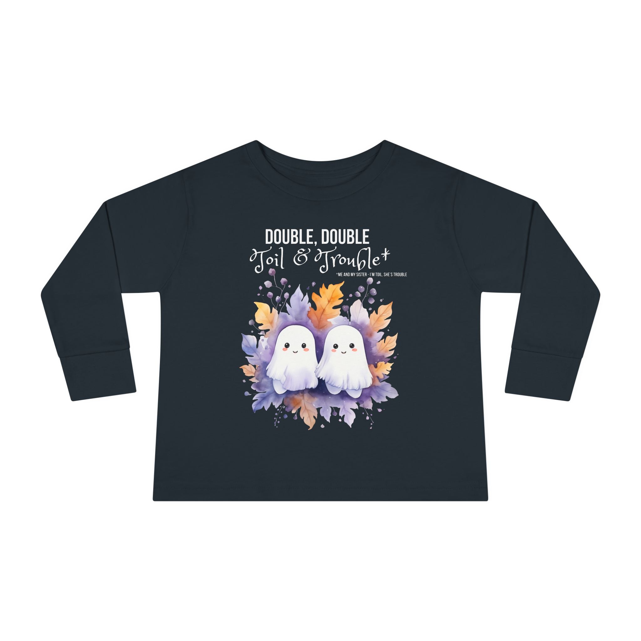 Toddler "Toil & Trouble" Sister Sibling Halloween Long Sleeve Tee