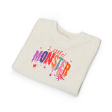Toddler "Little Monster" Halloween Sweatshirt in Reds and Pinks