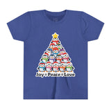 "Joy Peace Love" Kids Christmas Tee – Holiday Shirt, Penguin Graphic Tee