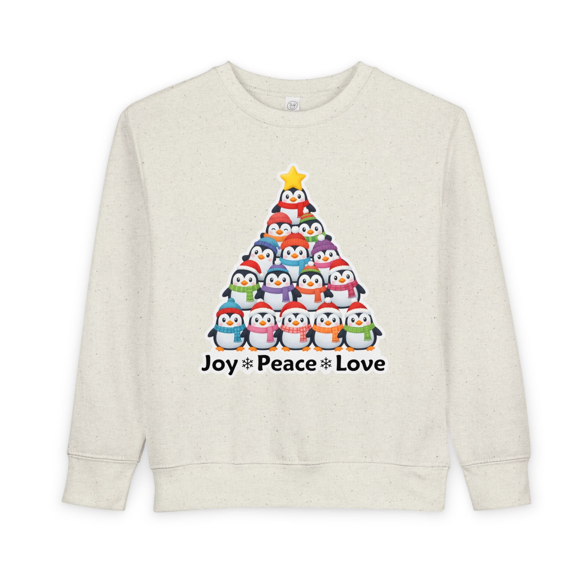 "Joy Peace Love" Toddler Christmas Sweatshirt - Cozy Kids Winter Wear, Soft Cotton Blend Crewneck