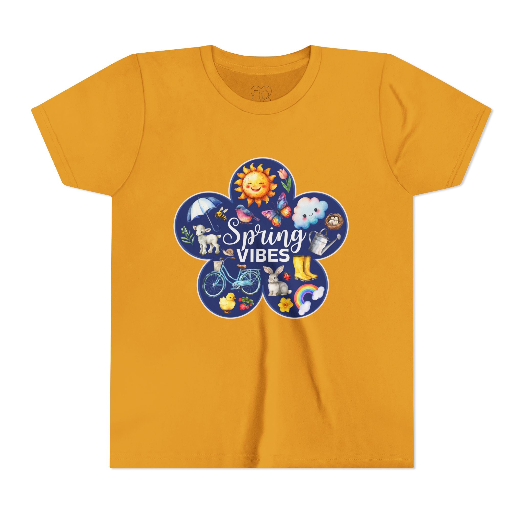 Kids "Spring Vibes" Blue Bloom Short Sleeve Tee
