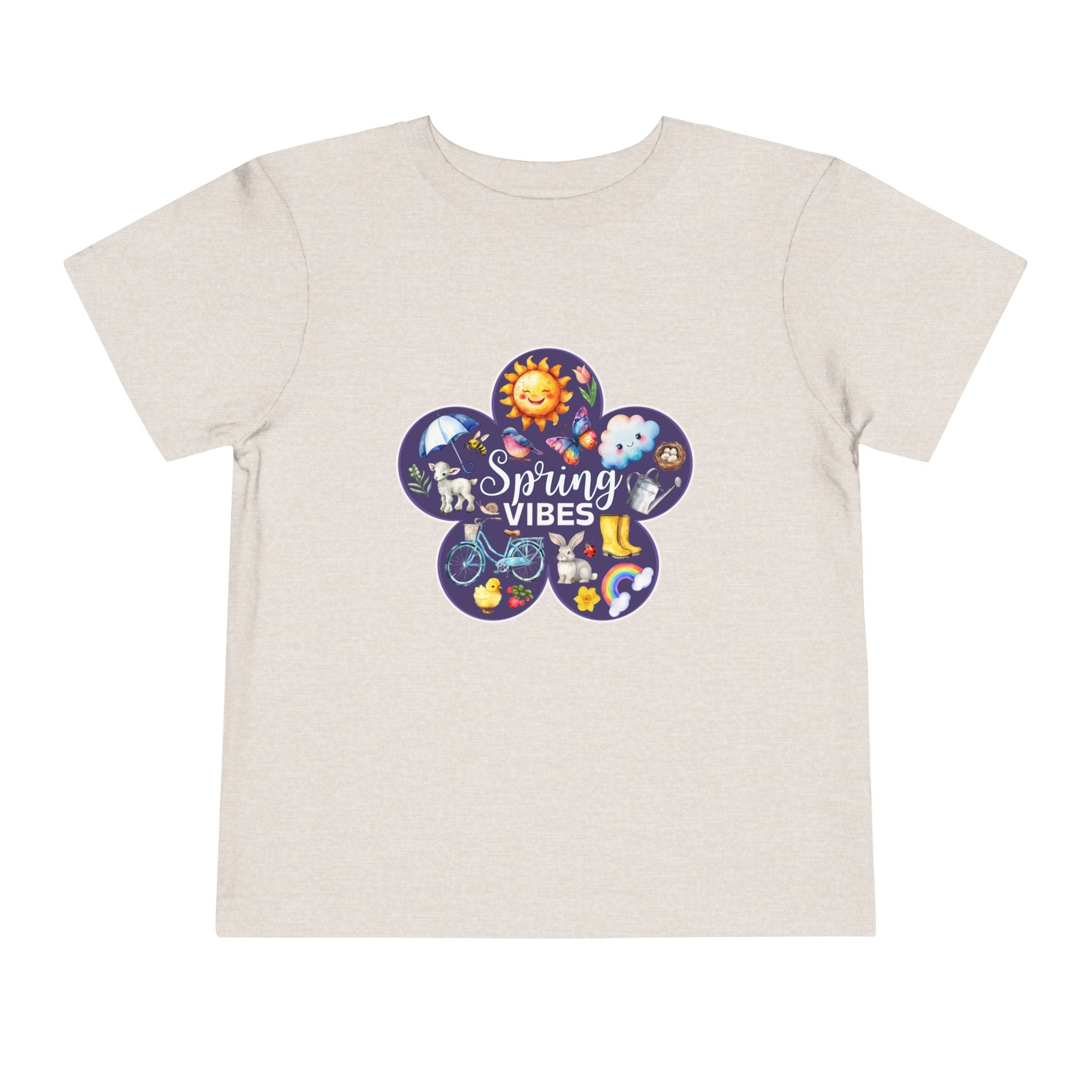 Toddler "Spring Vibes" Purple Bloom Unisex Short Sleeve Tee