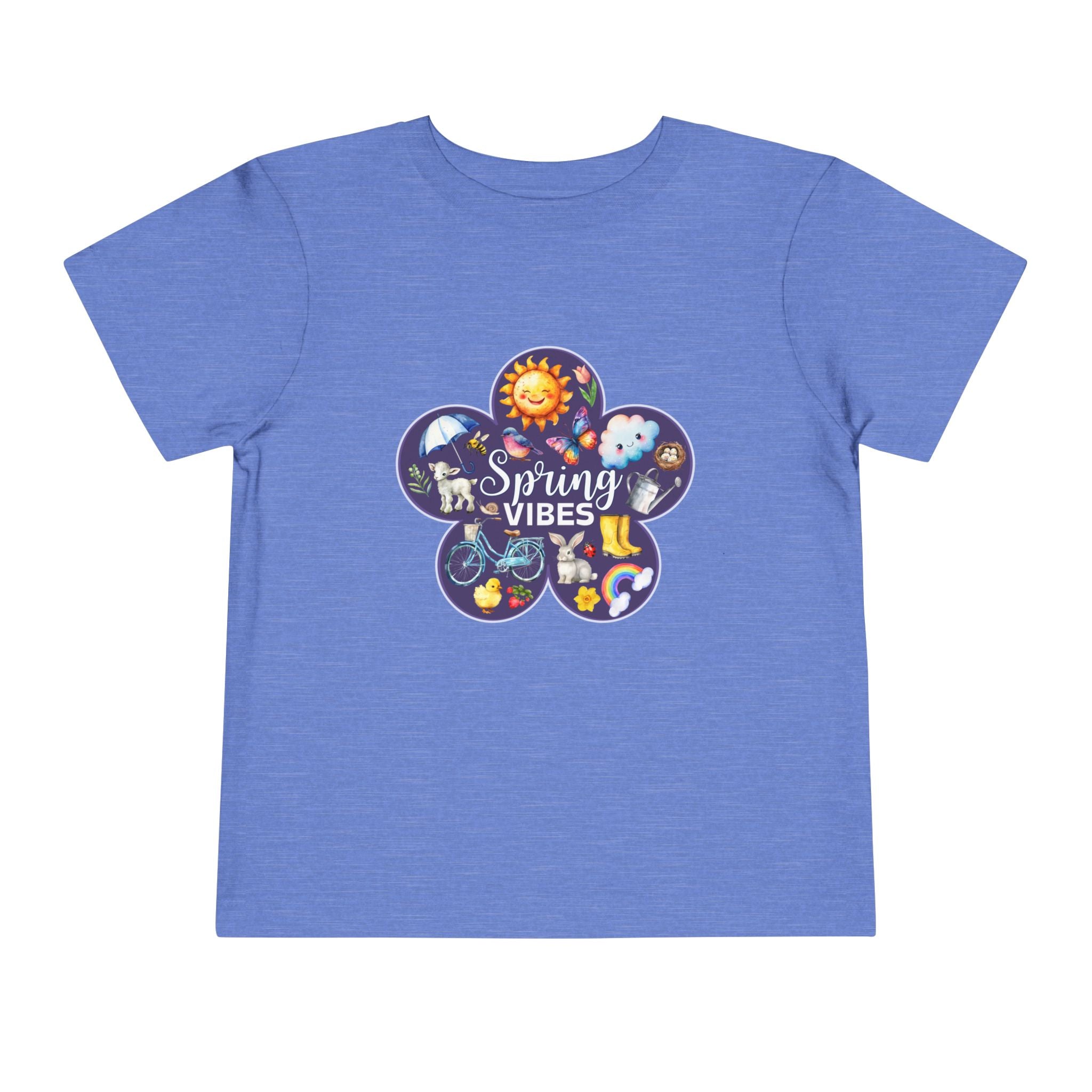 Toddler "Spring Vibes" Purple Bloom Unisex Short Sleeve Tee