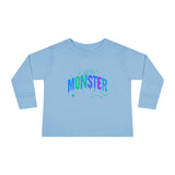 Toddler "Little Monster" Halloween Long Sleeve Tee in Blues and Greens